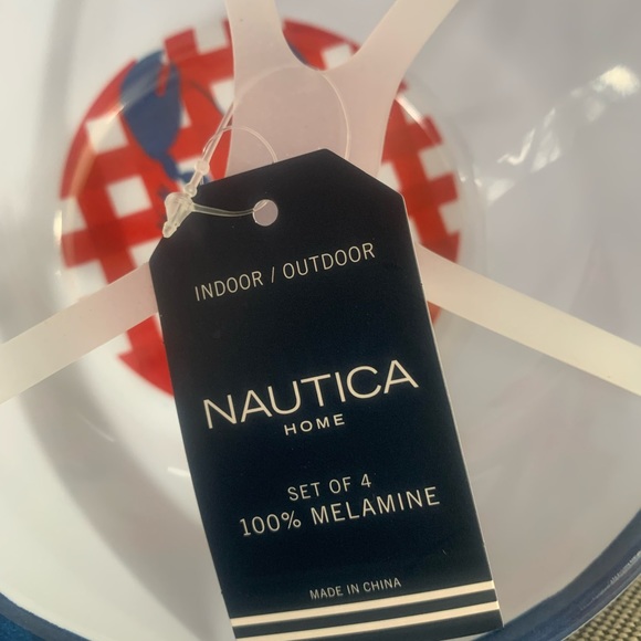NEW NAUTICA Home Set of 4 100% Melamine Lobster Design Bowls - Picture 3 of 11